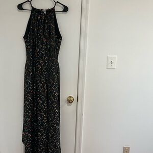 NWT Eva Franco Edita Metallic Clip Dot Halter Jumpsuit Sz 8 Black Anthropologie